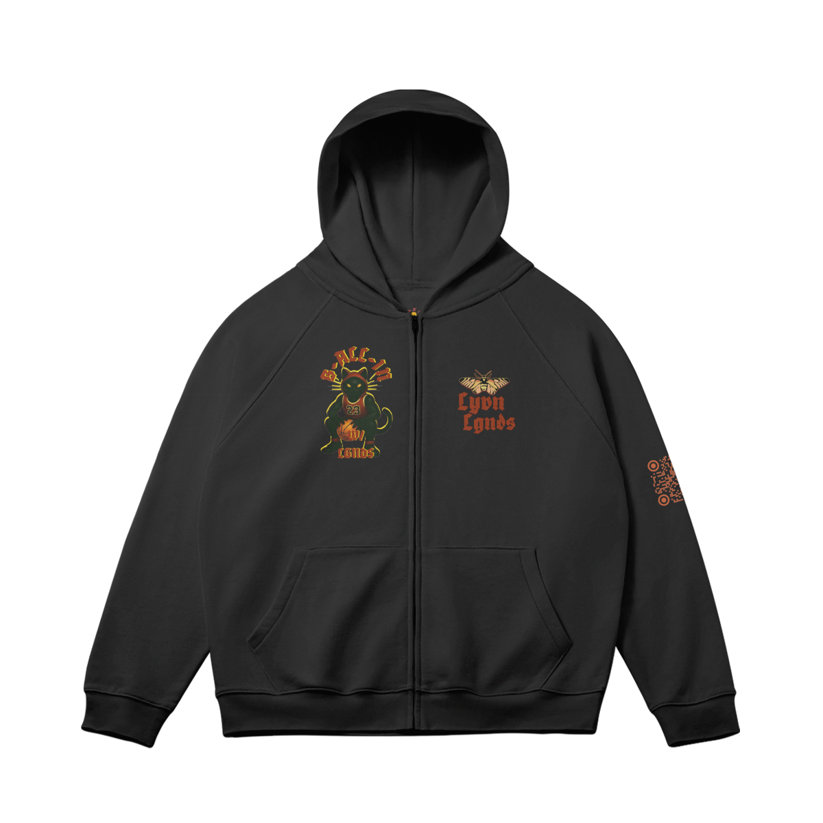 BLK CAT BALLIN Zip Hoodie | Premium Streetwear | LYVN.LGND